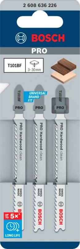 Bosch T101 BF klinger til stiksav, 3 stk.