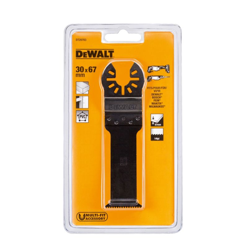 Brzeszczot til skæring af hårdt træ Dewalt 30 x 67 mm