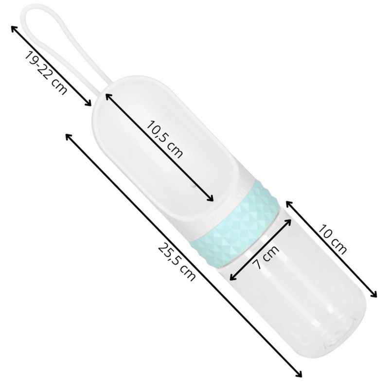 Springos rejseflaske til vand med drikkeskål til hund og kat 350 ml transparent 1 stk.