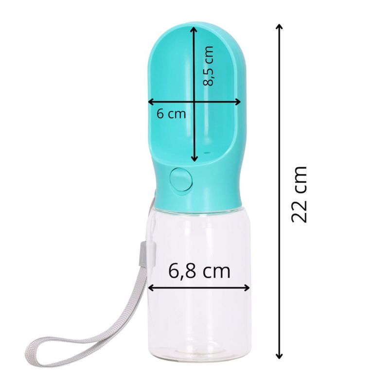 Springos rejseflaske til vand til hund og kat med drikkeskål 340 ml, 1 stk.