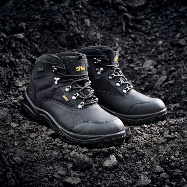 Vandtætte arbejdssko Site Onyx sorte størrelse 45