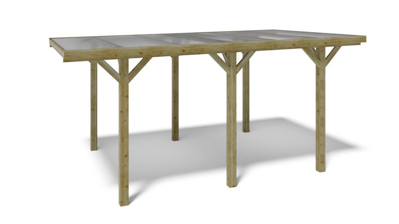 Carport ALTANKA 3,04 x 5,12 m - 15,56 m² - PVC-tagdækning