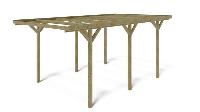 Carport ALTANKA 3,04x5,12 m - 15,57 m², træ, 1 stk.