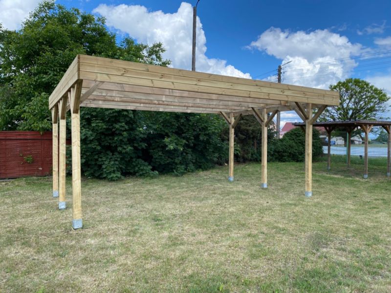Carport ALTANKA 6,06 x 5,03 m – 30,48 m², træ, 1 stk.