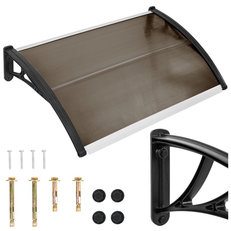Buet Døroverdækning af Polycarbonat Brun 120 x 80 cm