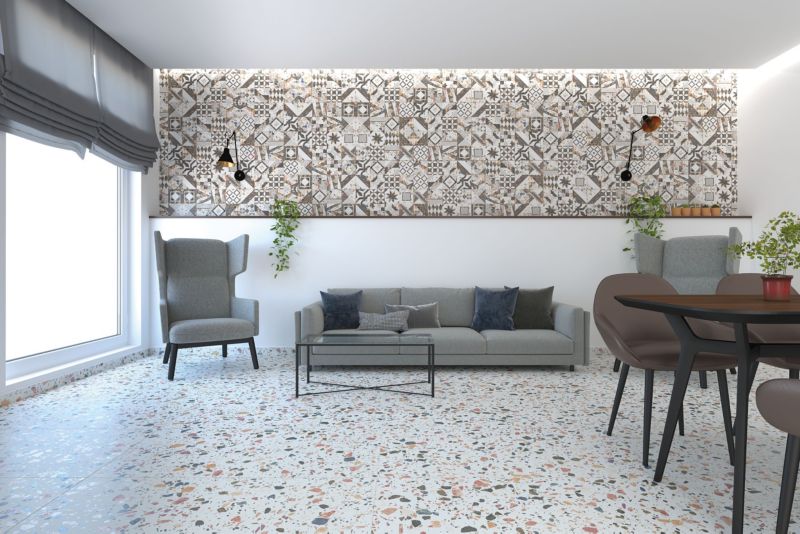 Frostsikker dekorflise Azzo 60 x 120 cm hvid