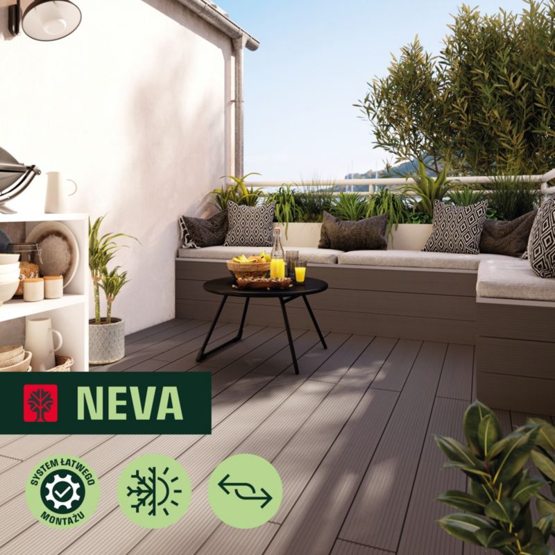 Klikstrom Neva kompositterrassebræt 2,1 x 14,5 x 300 cm taupe