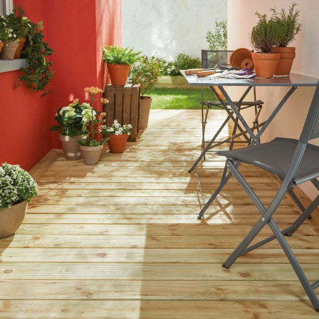 Grøn fyrretræs terrassebræt 24 x 120 x 2400 mm