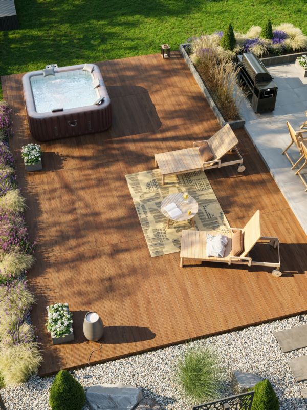 Termobehandlet gran terrassebræt 26 x 117 x 2400 mm