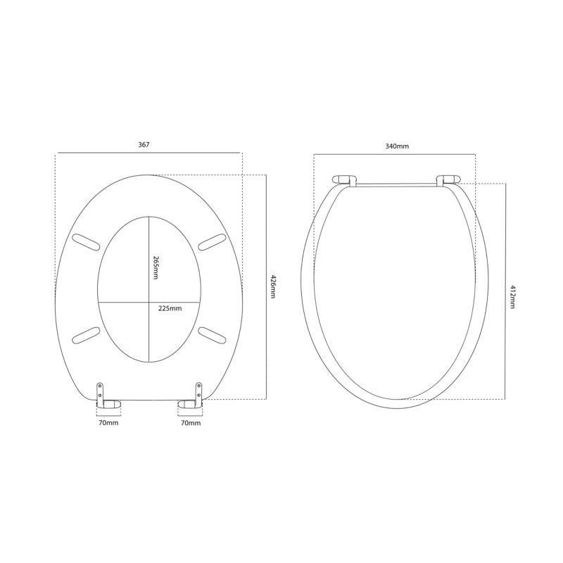 Toiletbræt Cervia Bambus Mat 45,5x36,5 cm