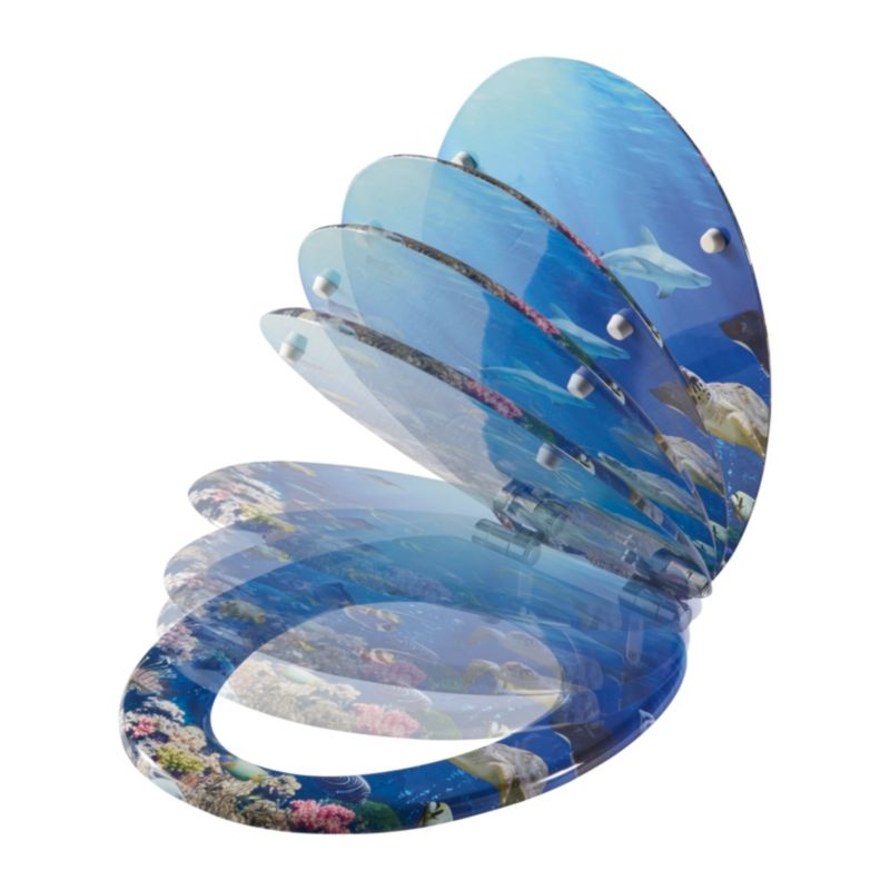 GoodHome Pilica MDF wc-sæde med soft-close i betonlook