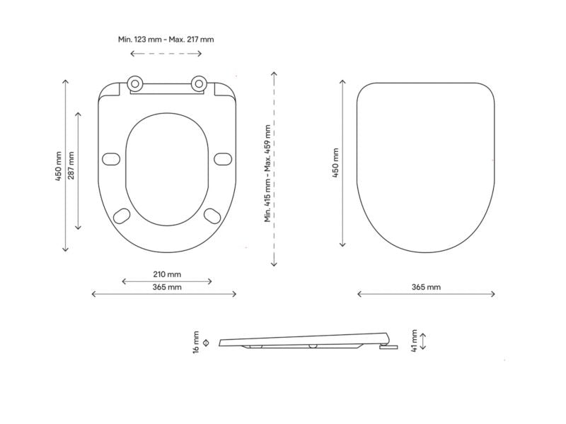 GoodHome Tanaro WC-sæde i duroplast grå