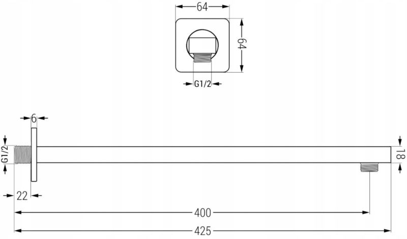 Mexen Slim hvid regnbruser 30 x 30 cm 1 stk.