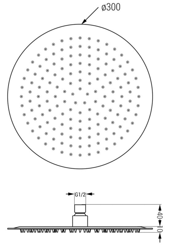 Mexen Slim grafit regnbruser 30 cm 79230-66 1 stk.
