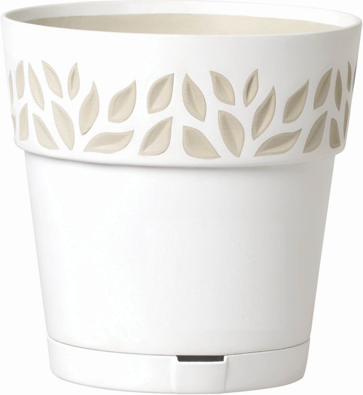 Blomsterpotte med underkop Cloe 20 cm hvid