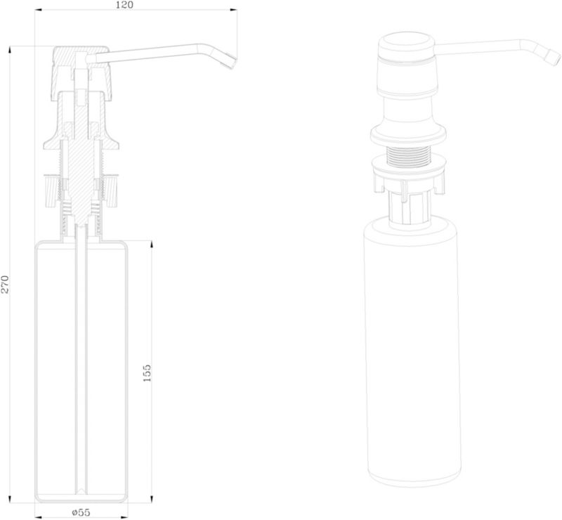 GoodHome Datil køkkendispenser 19 x 13 cm i børstet finish