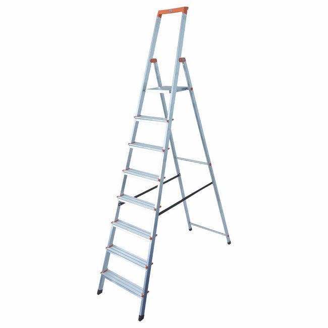 8-trins aluminiumsramme sammenklappelig stige Krause Solidy