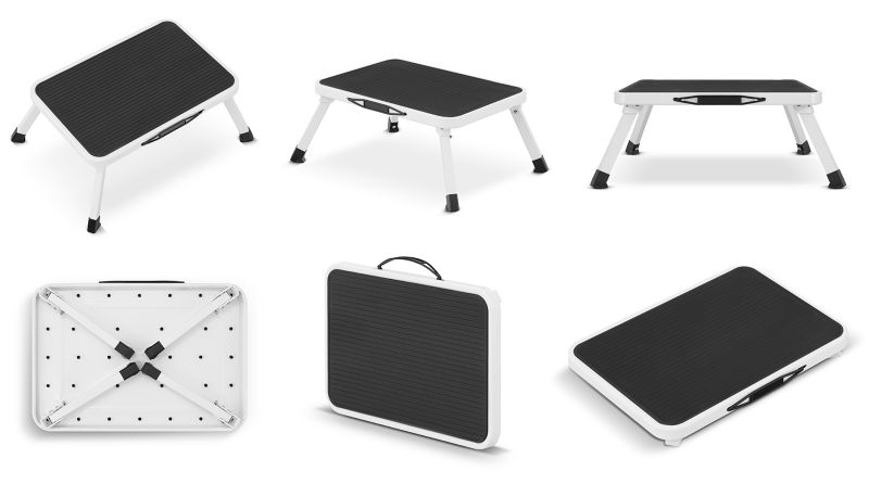 Foldbar husholdningsstige med trin og platform HIGHER 150 kg, 1 stk