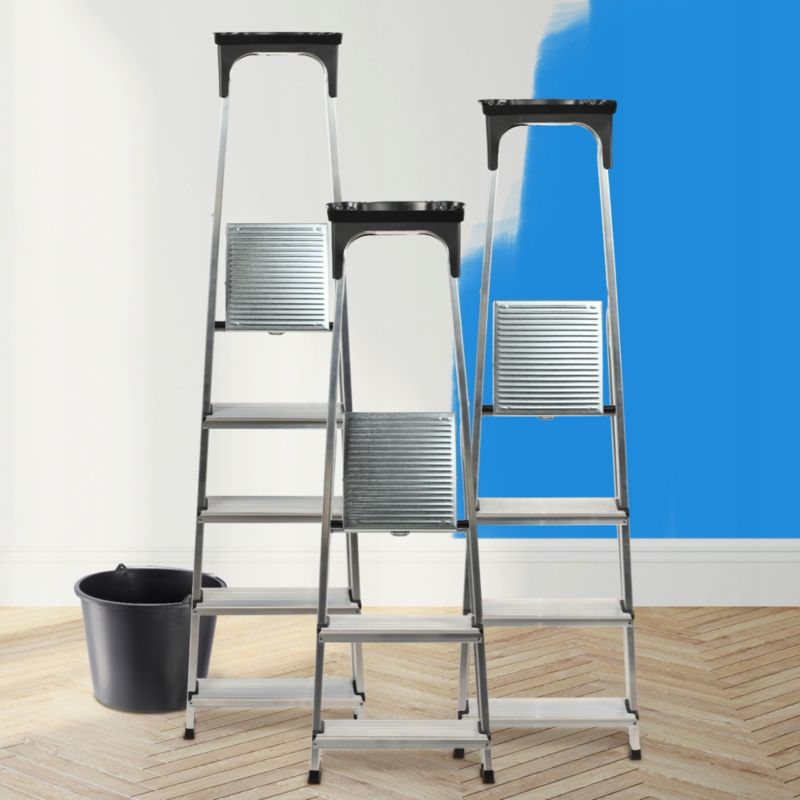 KADAX aluminiumsstige 7 trin foldbar med hylde til hjemmet 125 kg - Polsk produkt