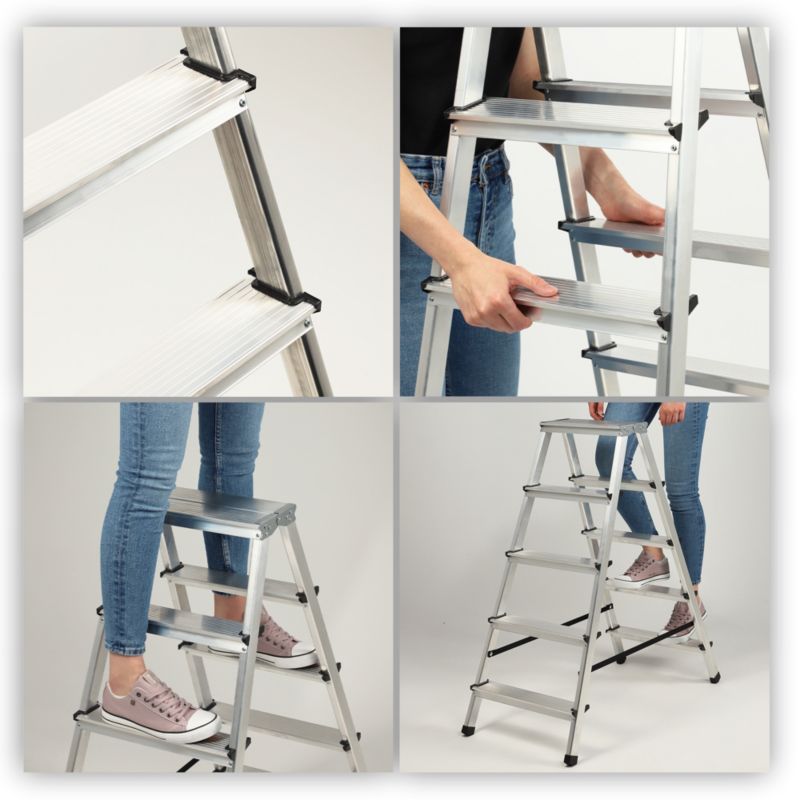 KADAX aluminiumsramme sammenklappelig 5-trins kraftig husstige 125 kg polsk produkt