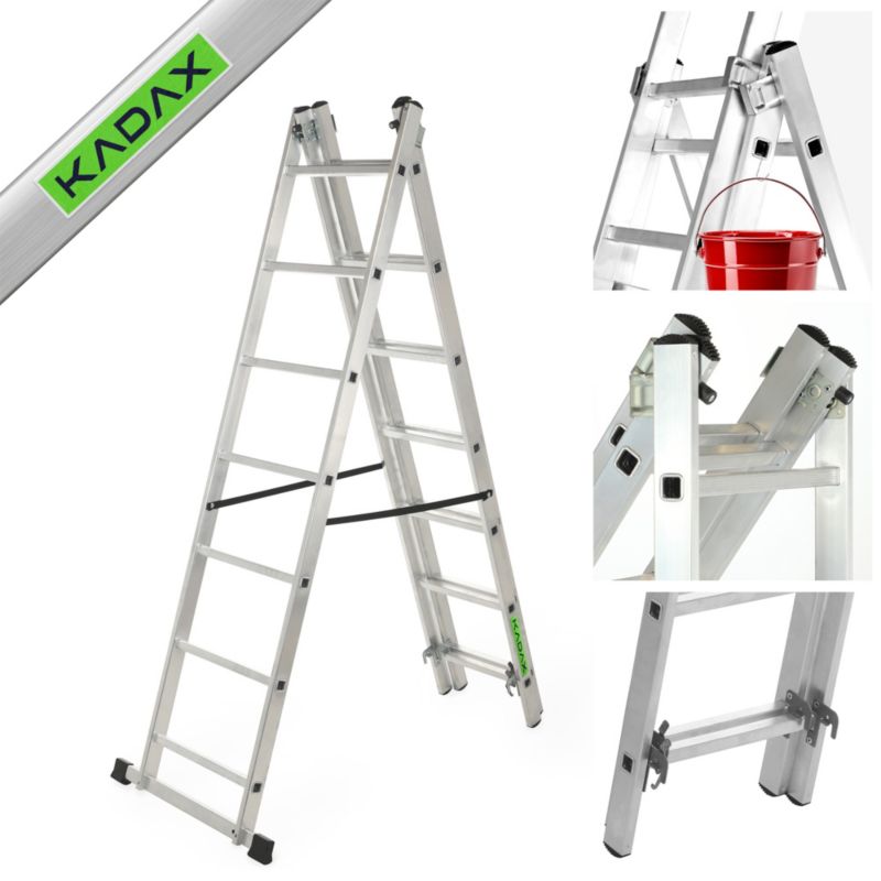 KADAX multifunktionel aluminiumsstige 3x7 robust 150 kg krog Polsk produkt
