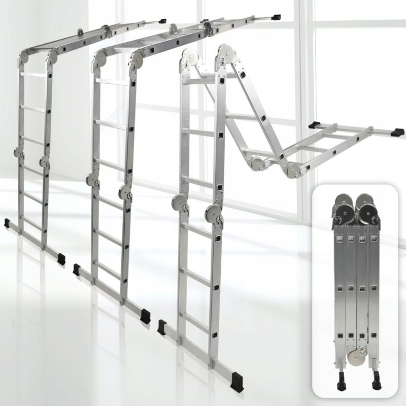 KADAX multifunktionel aluminiumsledestige 4x3 robust + arbejdsplatform 150 kg