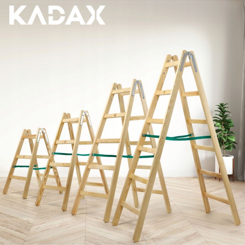 KADAX Træmalingstrappe Udvidelig 2x4 trin Dobbeltsidet 150 kg