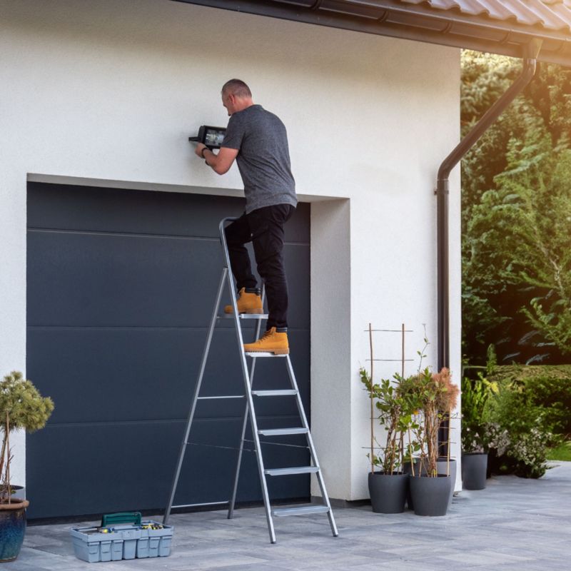KADX stålstige 6-trins foldbar husstige med solide trin og 125 kg bæreevne