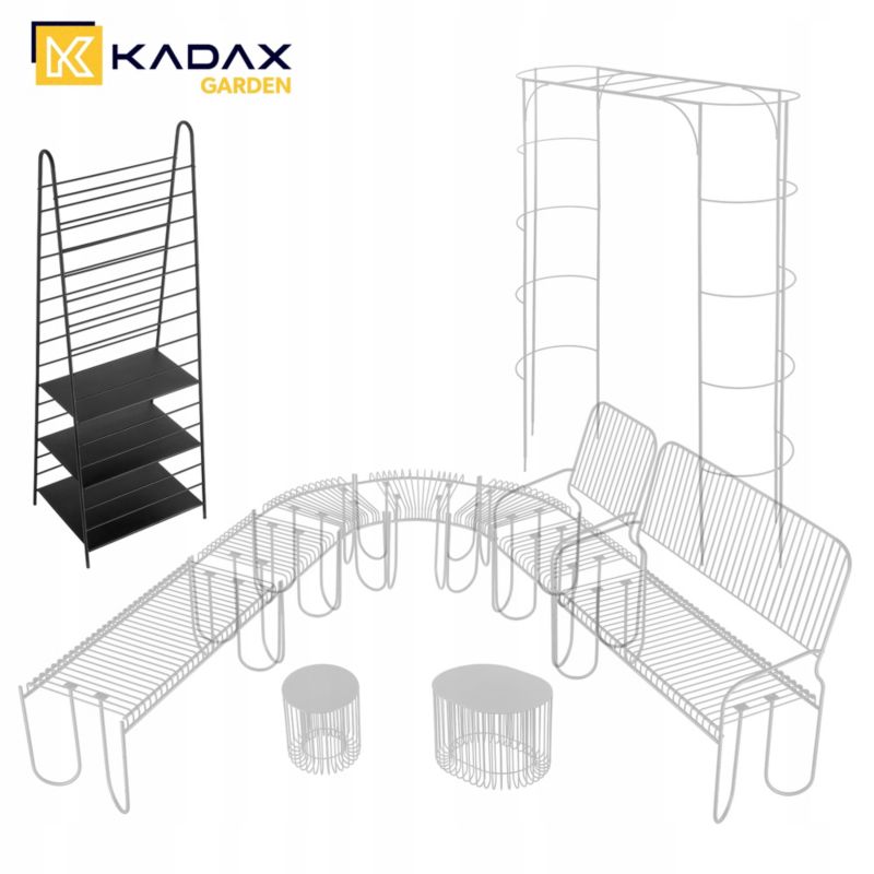 Kadax sort metal have-stige til planter 172 cm, 1 stk.