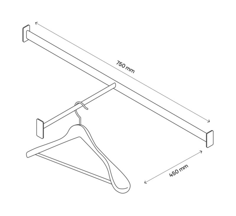 Udtrækkelig frontstang til korpus 75 cm GoodHome Atomia