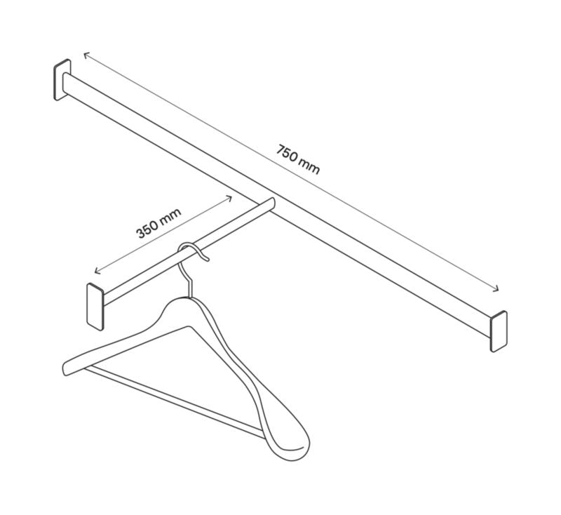 Frontmonteret stang til korpus 75 cm GoodHome Atomia