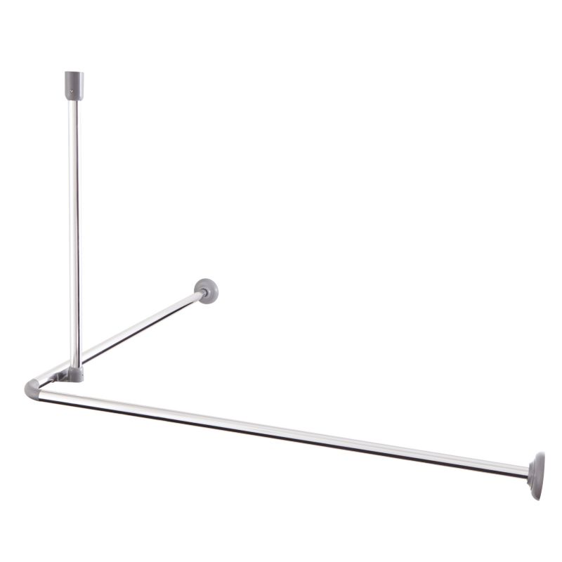 Hjørnebrusestang 80 x 80 cm 20 mm Krom