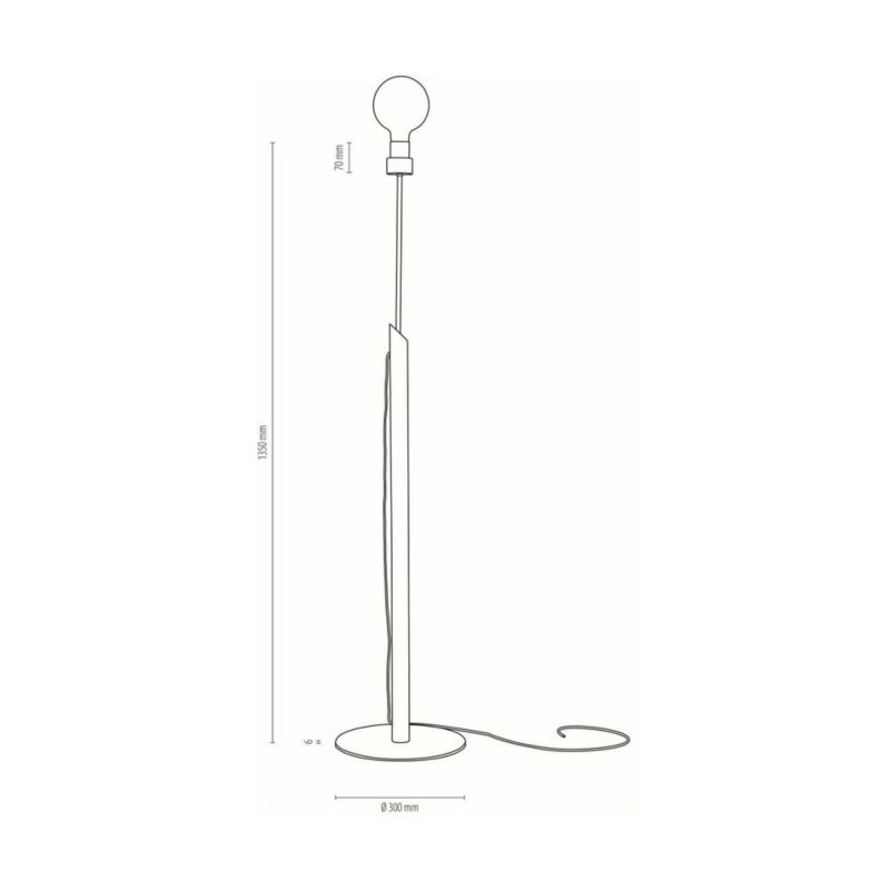 Trægulvlampe SPOT Light 1xE27 Max. 60W Oliebejdset Eg FSC med Sorte Accenter, Polsk Producent, 1 stk.