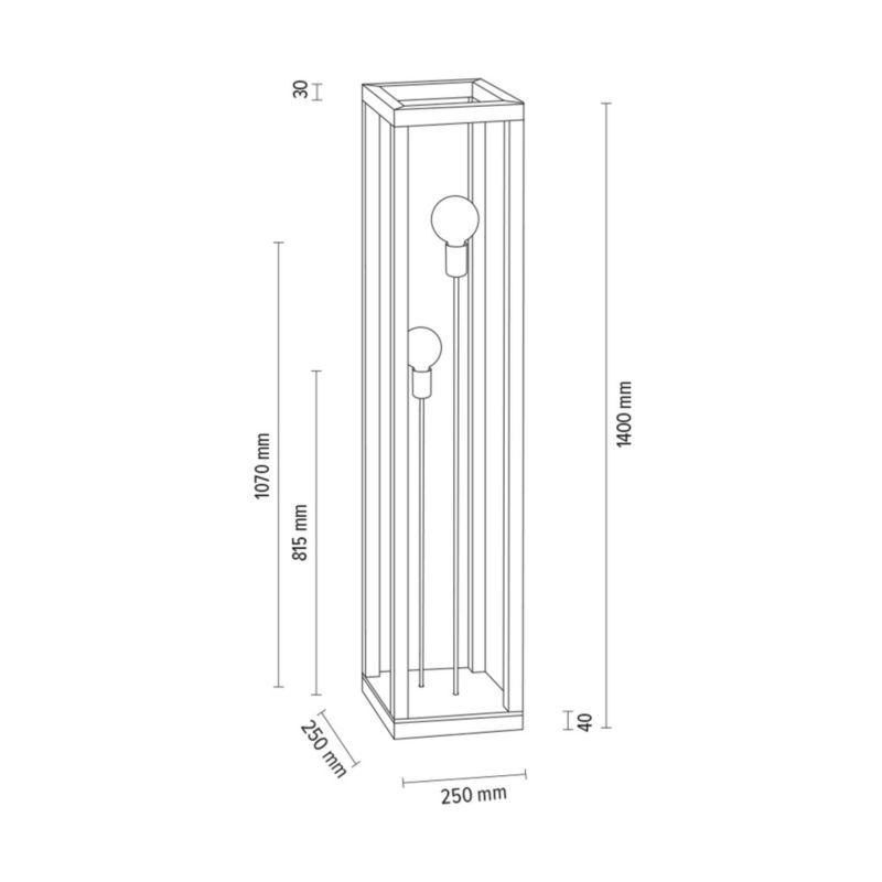 Trægulvlampe SPOT Light 2xE27 Maks. 60W Olieret Eg FSC med Kromdetaljer, Polsk Producent, 1 stk.