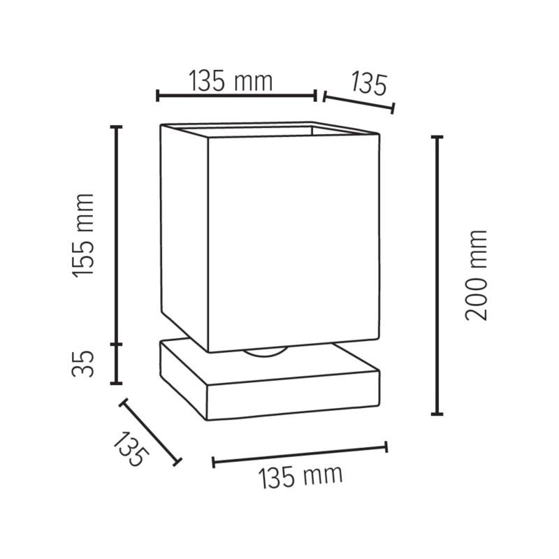 Træbordlampe SPOT Light 1xE27 25W FSC-bøg i valnøddetræ med hvidt stofskærm, polsk producent, 1 stk.