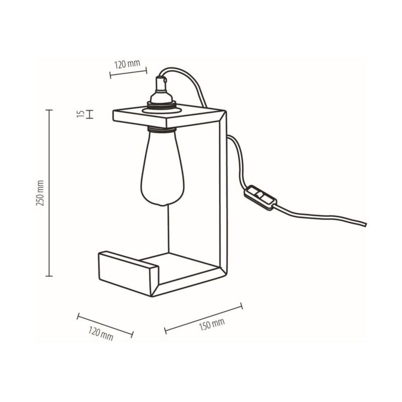 Træbordlampe SPOT Light 1xE27 Max.15W Olieret Eg FSC, Polsk Producent, 1 stk.