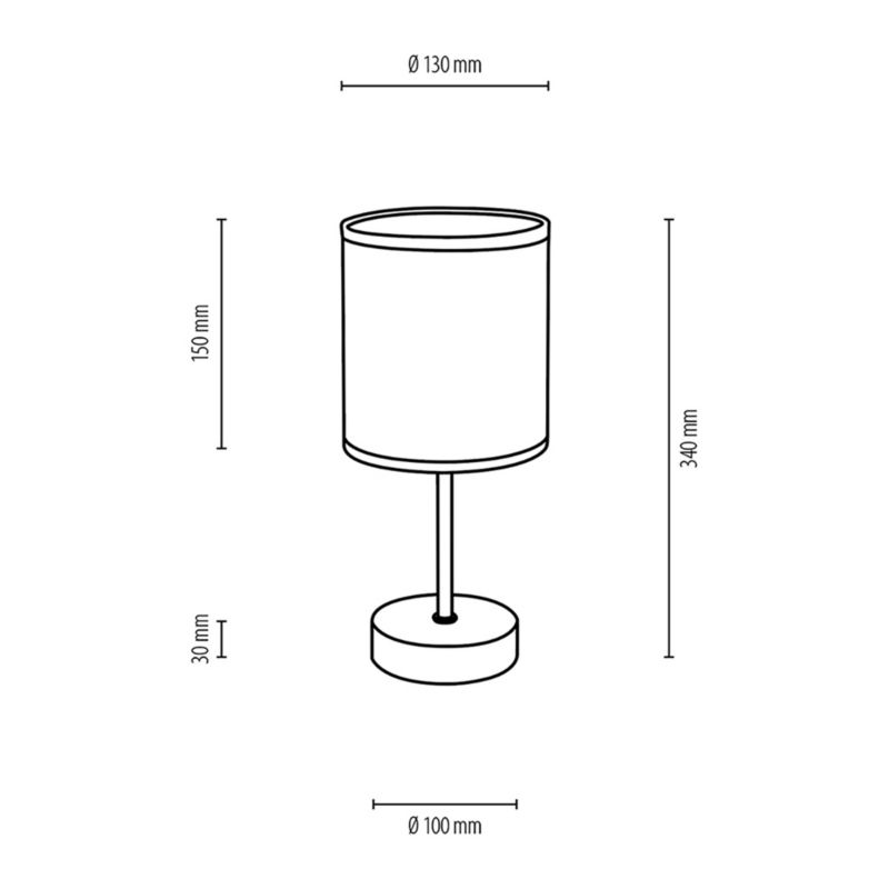 Træbordlampe SPOT Light 1xE27 Max. 25W Olieret Eg FSC med Multifarvet Skærm, 1 stk.