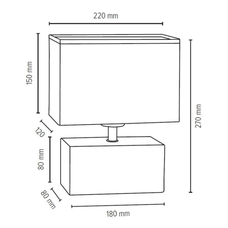Træbordlampe SPOT Light 1xE27 Maks. 25W Olieret FSC-eg med hvidt stof, polsk producent, 1 stk.