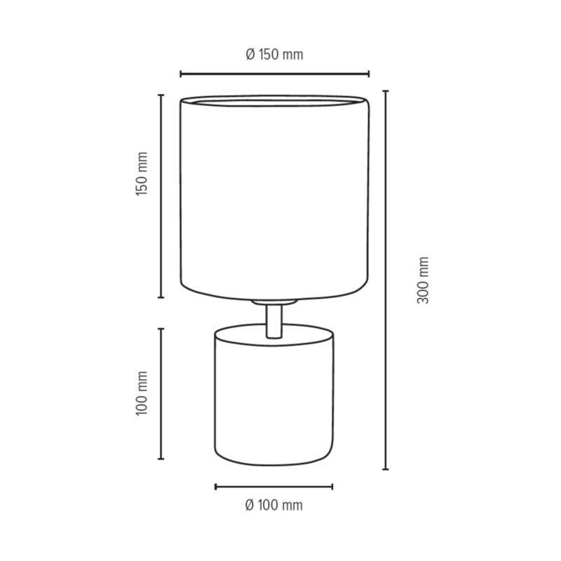 Træbordlampe SPOT Light 1xE27 Max. 25W Bæredygtigt Bøgtræ FSC med Hvidt Tekstilskærm fra Polsk Producent, 1 stk.