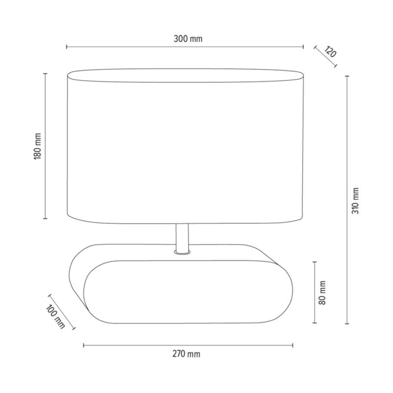 Træbordlampe SPOT Light 1xE27 Max. 25W Bøgetræ i Valnøddefarve FSC med Hvidt Tekstilskærm, 1 stk.