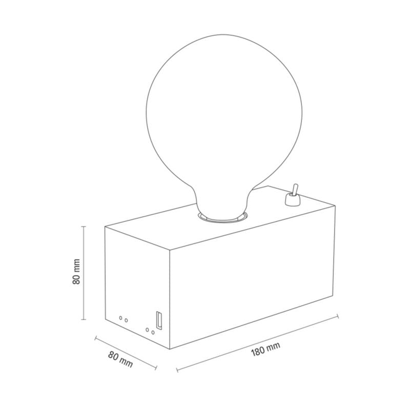 Træbordlampe SPOT Light 1xE27 Max. 25W Bøgtræ FSC Valnøddefinish med Integreret USB-oplader, 1 stk.
