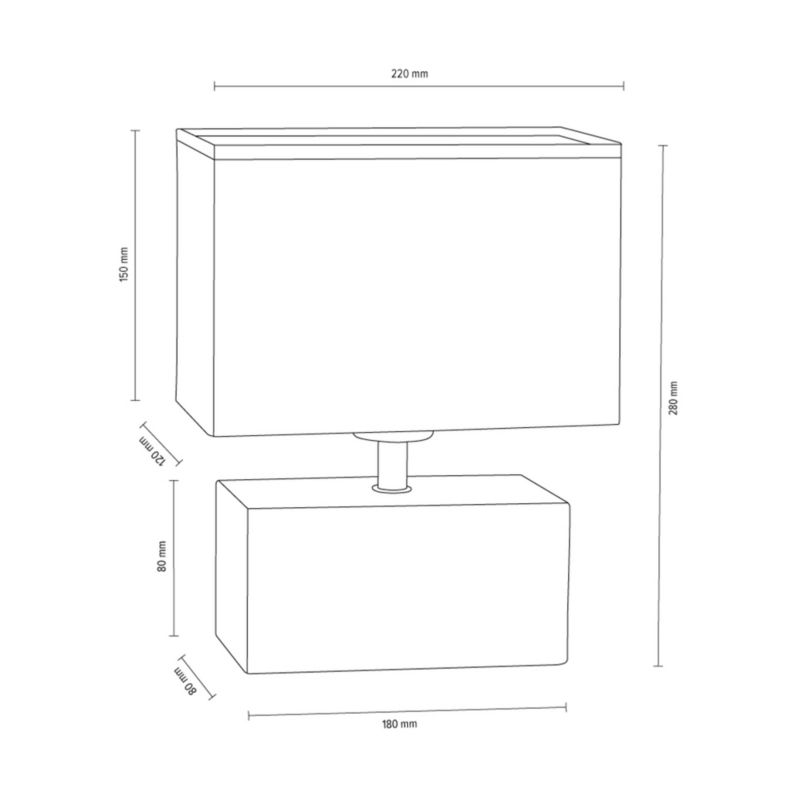 Træbordlampe SPOT Light 1xE27 Max. 25W Naturlig Birk FSC med Hvidt Tekstilskærm, Polsk Producent, 1 stk.
