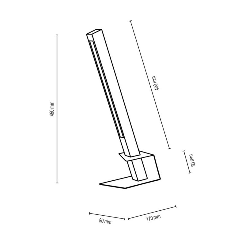 Træbordlampe SPOT Light 1xLED 24V Integreret 4,5W Olieret FSC Eg med Sorte Accenter, 1 stk.