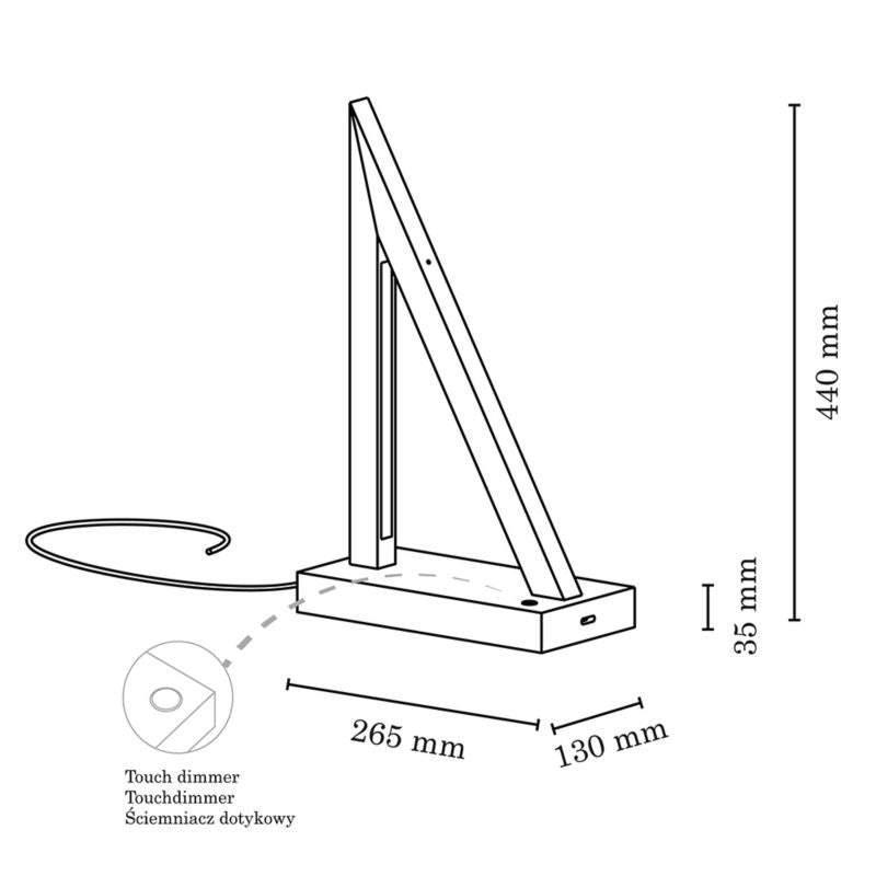 Træbordlampe SPOT Light 2xLED 8,5W Bøgetræ med valnød FSC, berøringsdæmper, 1 stk.