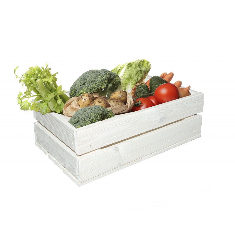 Hvid trææske 4iQ Group 32x20x14 cm, 1 stk.