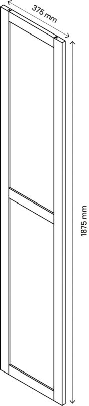 Dør til korpus 37,5 x 187,5 cm GoodHome Atomia hvid/gennemsigtigt glas