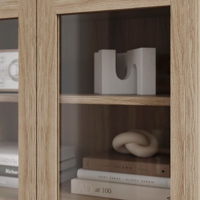 Dør til korpus 37,5 x 187,5 cm GoodHome Atomia egetræ/gennemsigtigt glas