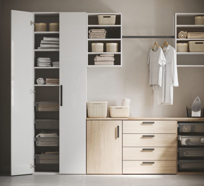 Dør til korpus 37,5 x 225 cm GoodHome Atomia med ramme i mat hvid