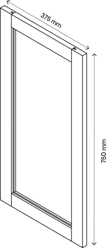 Dør til korpus 37,5 x 75 cm GoodHome Atomia hvid/gennemsigtigt glas