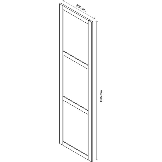 Dør til korpus 50 x 187,5 cm GoodHome Atomia hvid/matglas